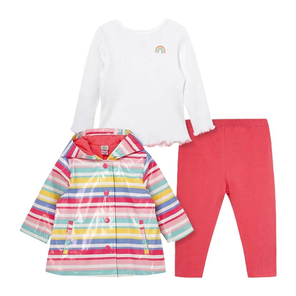 LITTLE ME Toddler Girl’s 3 Piece Set - Outfit and Striped Jacket.  Size: 12 M
